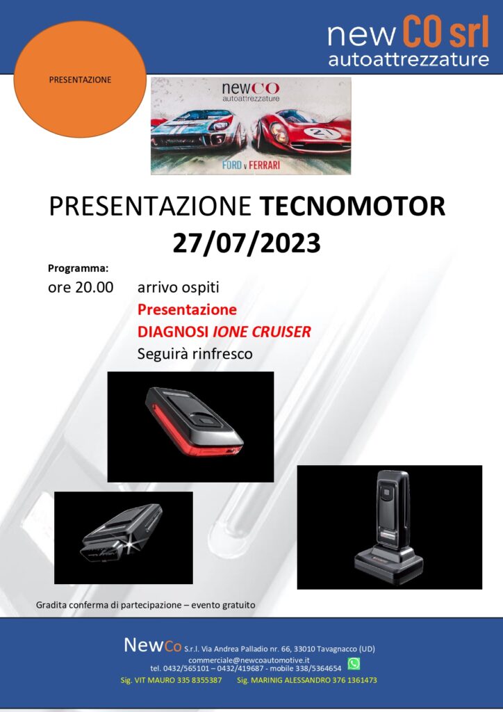 PRESENTAZIONE DIAGNOSI TECNOMOTOR – iONE CRUISER del 27/07/2023