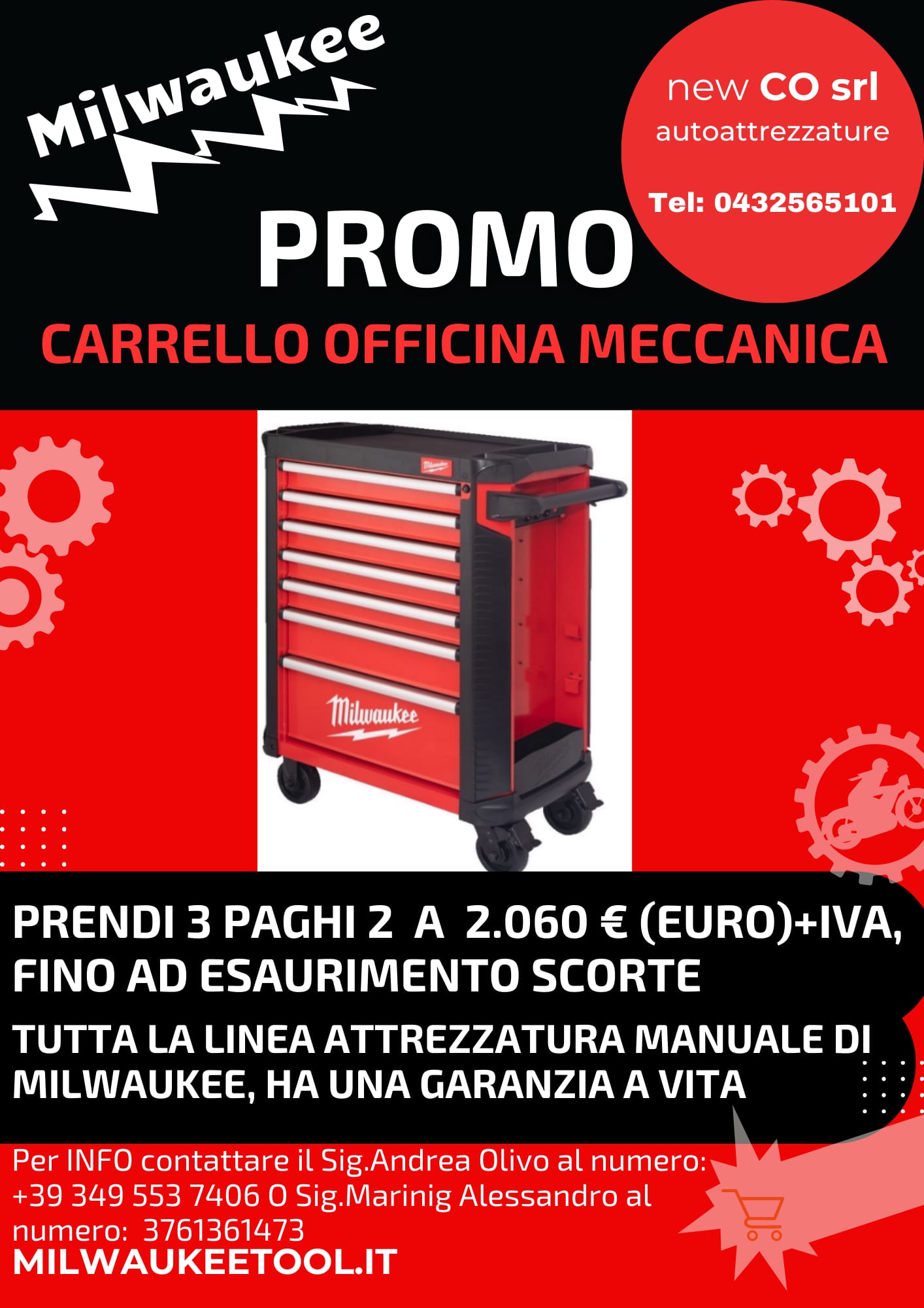PROMO CARRELLI MILWAUKEE ** 3 X 2 **