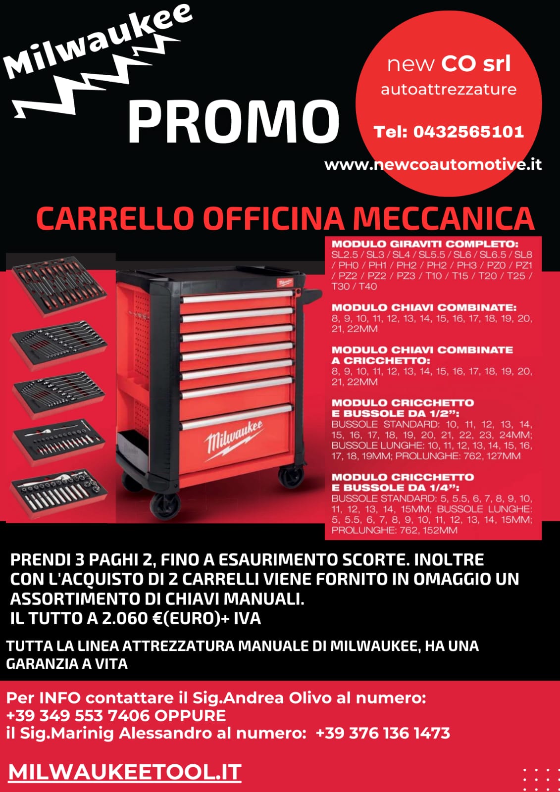 CARRELLI MILWAUKEE                                                                ***CHIAVI IN OMAGGIO***