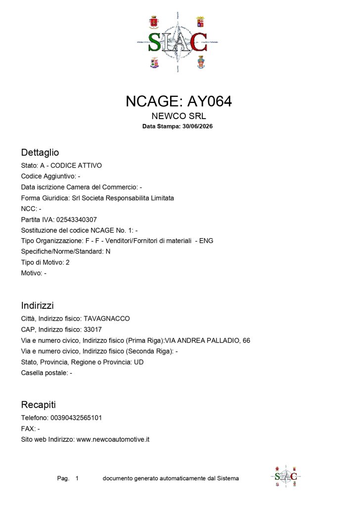 NCAGE: AY064_NEWCO S.R.L.